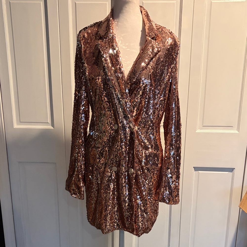Endless Rose Copper Sequin Jacket - image 1
